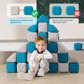 Inflatable MagnetBlox Magnetic Construction Blocks for Kids - Standard Set in Trendy Blue Gray.