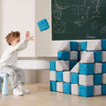 Inflatable MagnetBlox Magnetic Construction Blocks for Kids - Standard Set in Trendy Blue Gray.